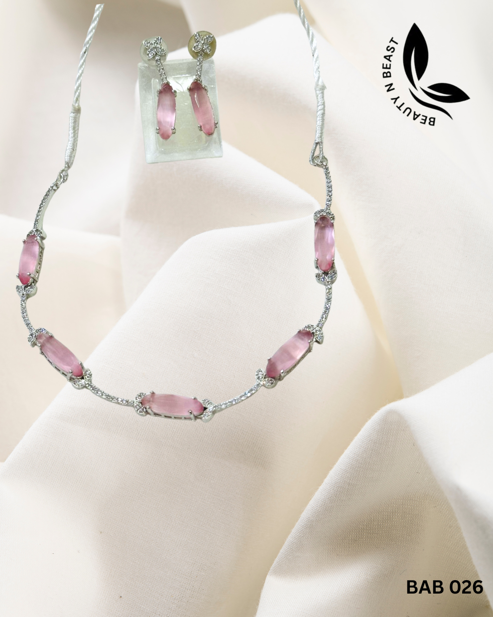 Pink Zircon Jewelry Set