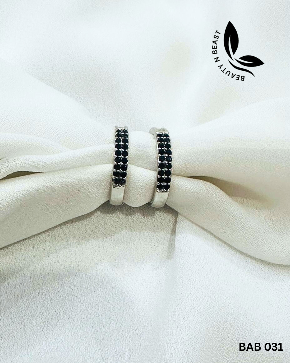 Black stainless steel zircon rings