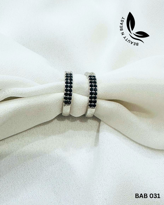 Black stainless steel zircon rings