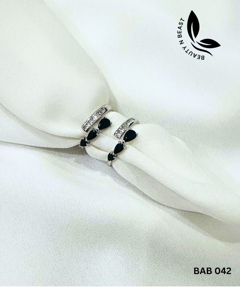 Black and White Zircon Ring