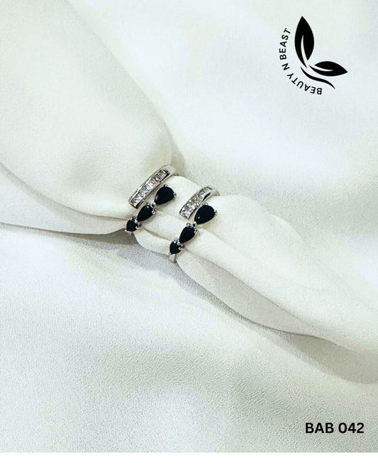Black and White Zircon Ring